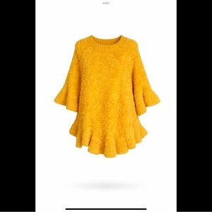 Ellison + Young Textured Fuzzy Ruffle Sweater Quiet Boho